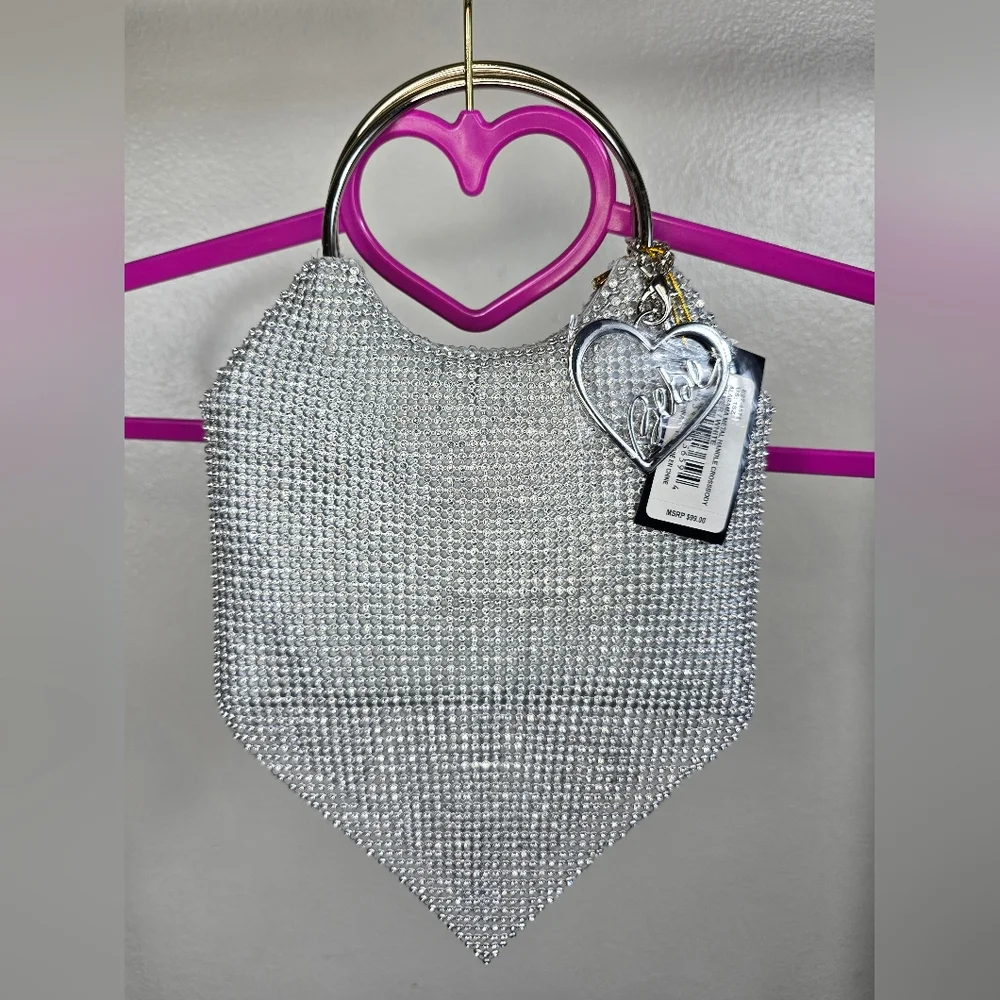 Bebe Silver Rhinestone Handbag - Picture 4 of 10